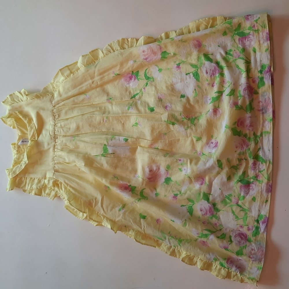 Janie and Jack 6 yellow floral ruffle sleeveless dress